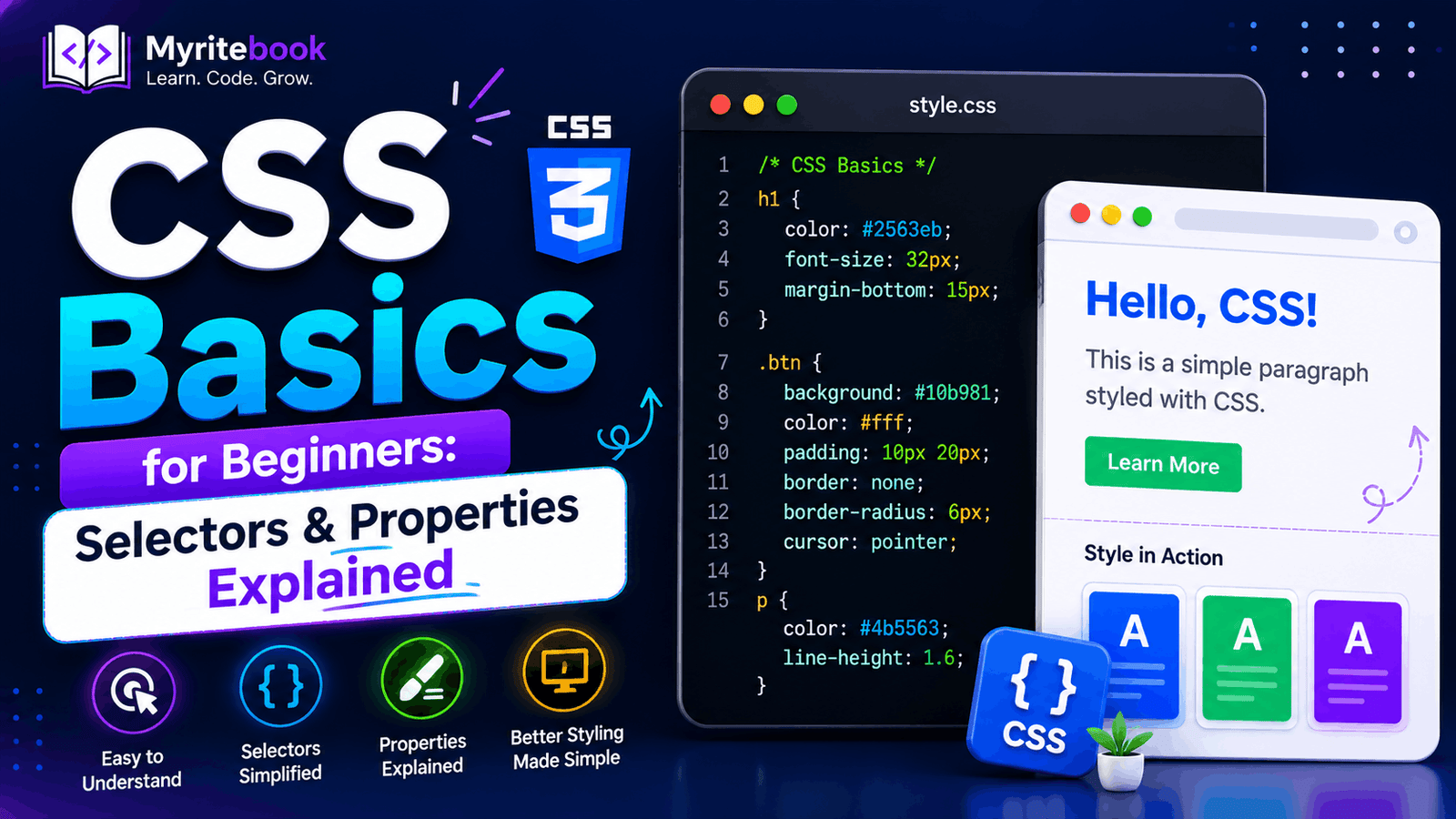 CSS Basics: A Complete Guide to Selectors and Properties for Beginners