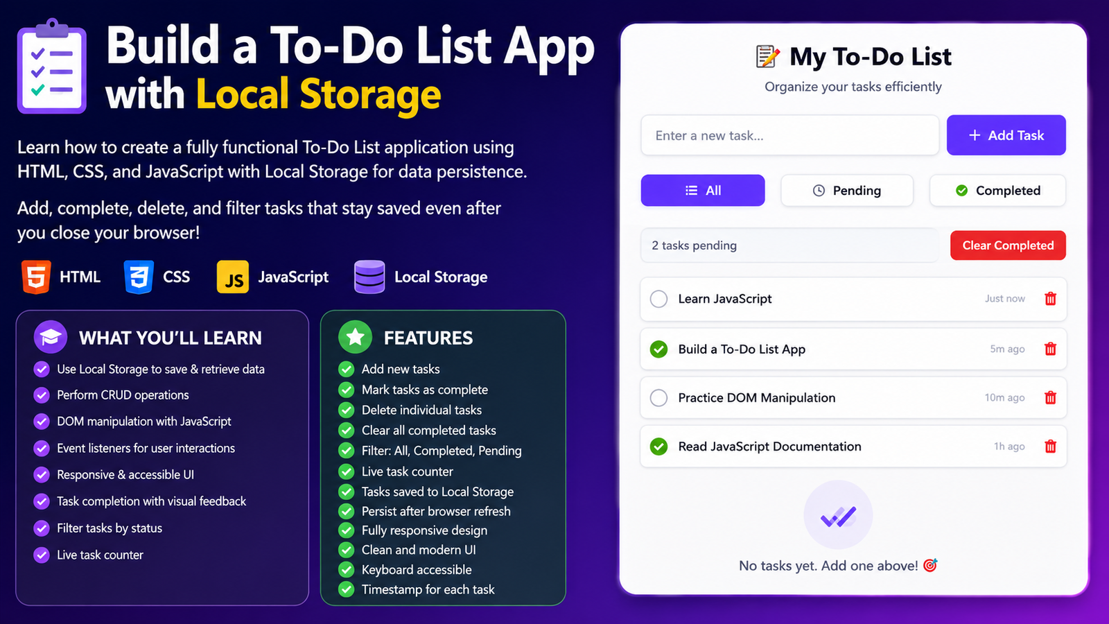 To-Do List App with Local Storage - Task Management Project