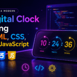 Build a Modern Digital Clock Using HTML, CSS, and JavaScript