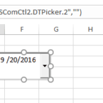 Calendar Control Added Excel