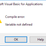 Compile Error in Excel VBA