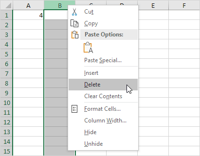 DELETE COLUMN