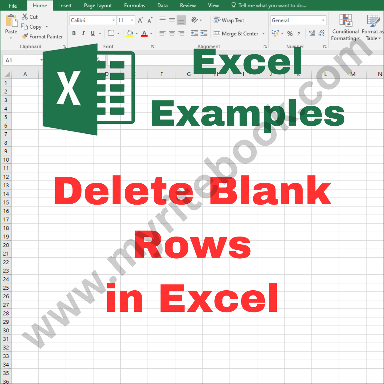 Excel Example - Delete Blank Rows in Excel – Myritebook - Learn Tutorials