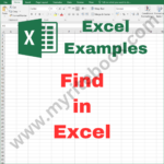 Excel Example – Find in Excel