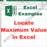 Excel Example – Locate Maximum Value in Excel