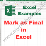 Excel Example – Mark as Final in Excel