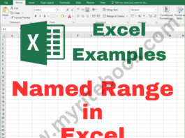 Excel Example - Named Range in Excel