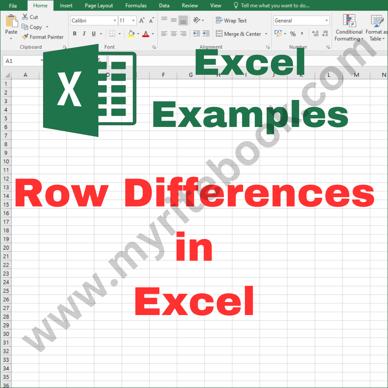 Excel Example - Row Differences in Excel – Myritebook - Learn Tutorials