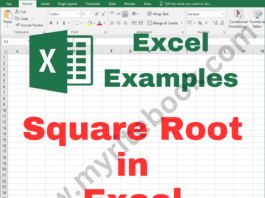 Excel Example - Square Root in Excel