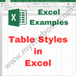 Excel Example – Table Styles in Excel