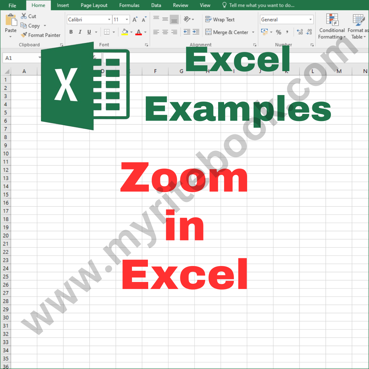 Excel Example - Zoom in Excel