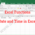 Excel Functions Date Time in Excel 1