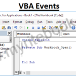 Excel VBA Events in Excel