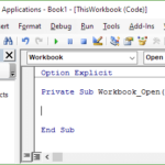 Excel VBA Events in Excel Workbook Open Event in Excel VBA