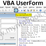Excel VBA Userform in Excel