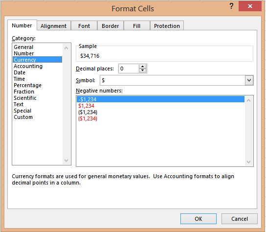 Format Cells dialog box