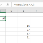 Index Function One Dimensional Range