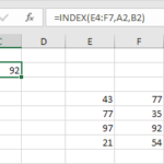 Index Function Two Dimensional Range