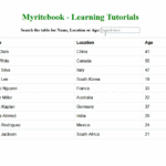 Create a Filter Search HTML Table with JQuery Output